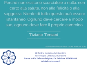 citazione di Tiziano Terzani dedicata alla salute mentale